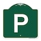 Signmission Designer Series Sign-Sign W/ Letter P, Green & White Aluminum Sign, 18" x 18", GW-1818-22934 A-DES-GW-1818-22934 - alternate 1